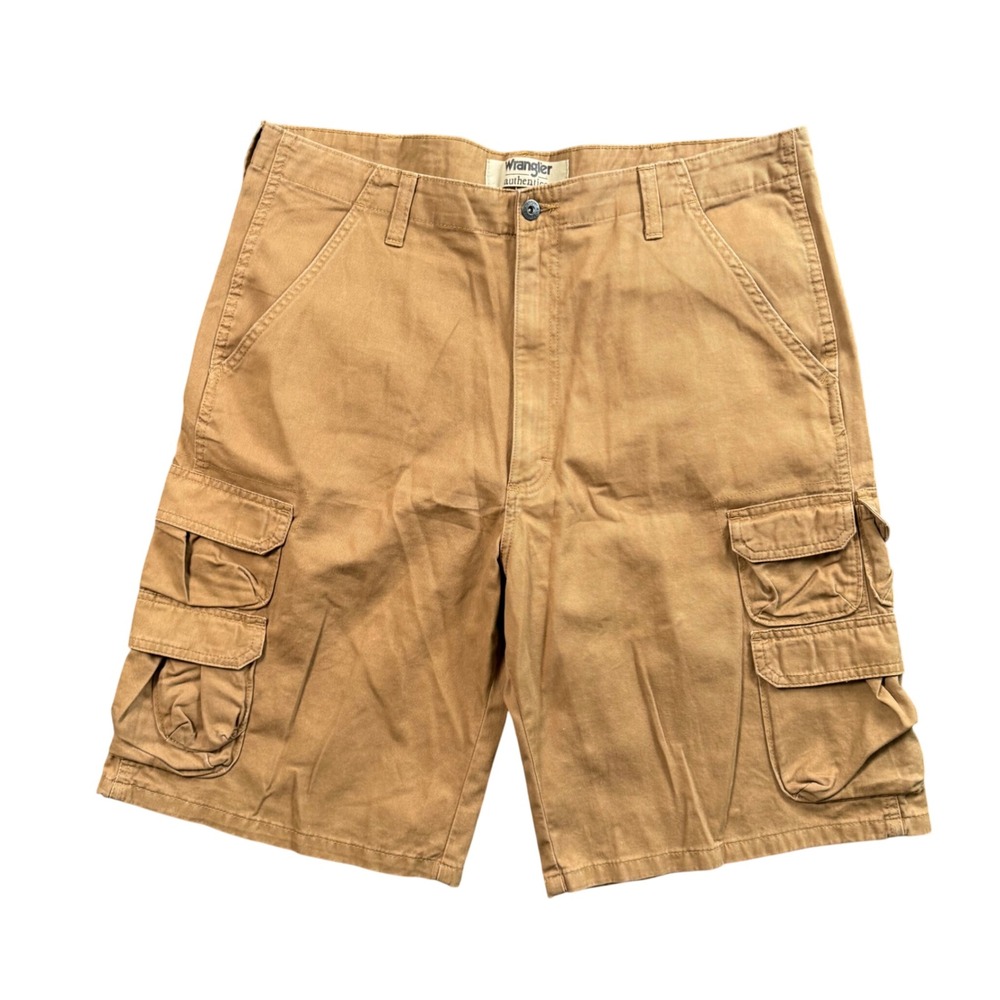 Wrangler Authentics Mens Cargo Shorts‎ Brown Workwear Utility 38 Waist Gorpcore